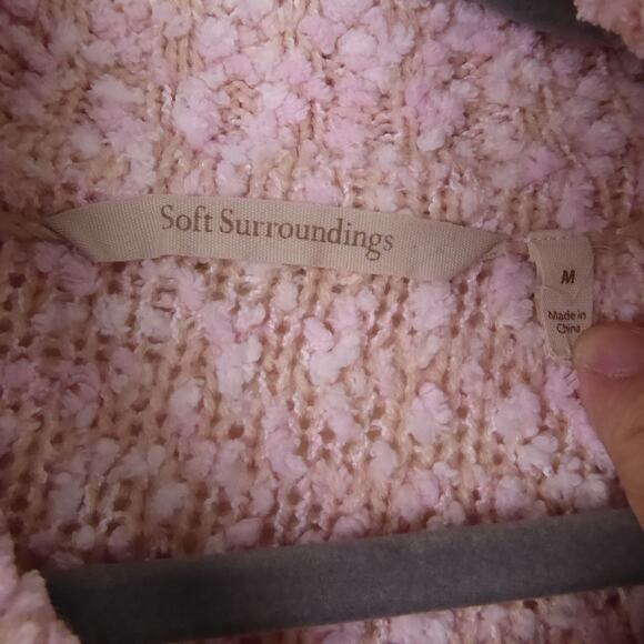 Soft Surroundings Sweater Womens SZ M Half Zip Pullover Textured Cottagecore - Picture 4 of 10